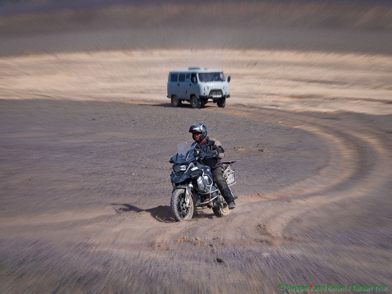 Mongolei Motorrad Gobi