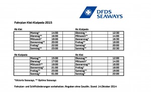DFDS Lisco Fahrplan 2015