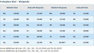 Fähre Kiel Klaipeda