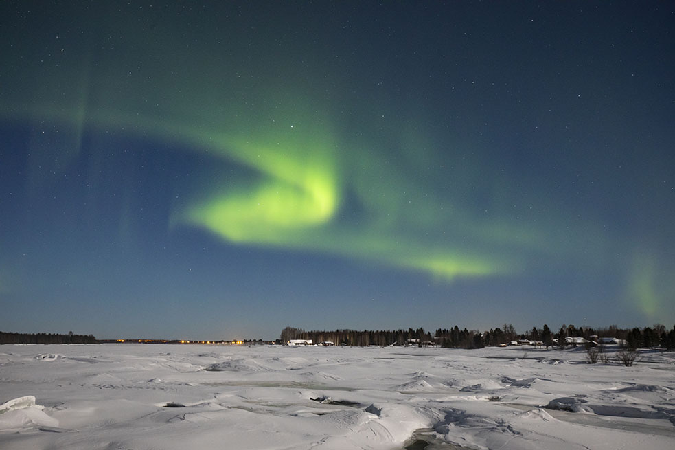 Aurora, Kukkolaforsen hotel. Kukkola. Lapland. Sweden