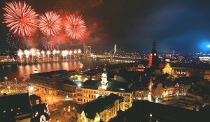 Riga-Feuerwerk während der Silvester-Feier 2012