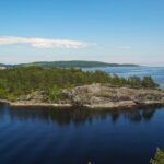 Bild zeigt Insel, Wasser, Wald